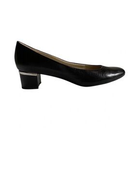 Naturalizer Black Leather Pumps Wanda N5 Comfort Block Heel Square Toe Shoes 9W
